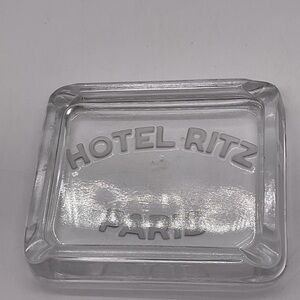 Vintage 1930’s Art Deco Style Hotel Ritz Paris Clear Glass Ashtray